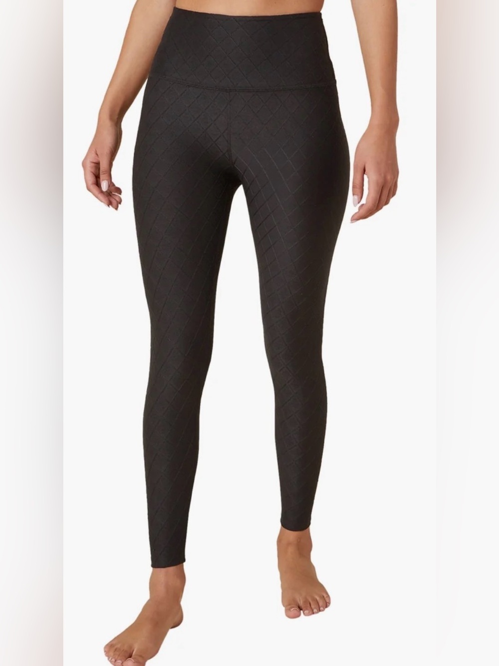 Beyond Yoga Black Quilted High Waisted Midi Legging Size Small